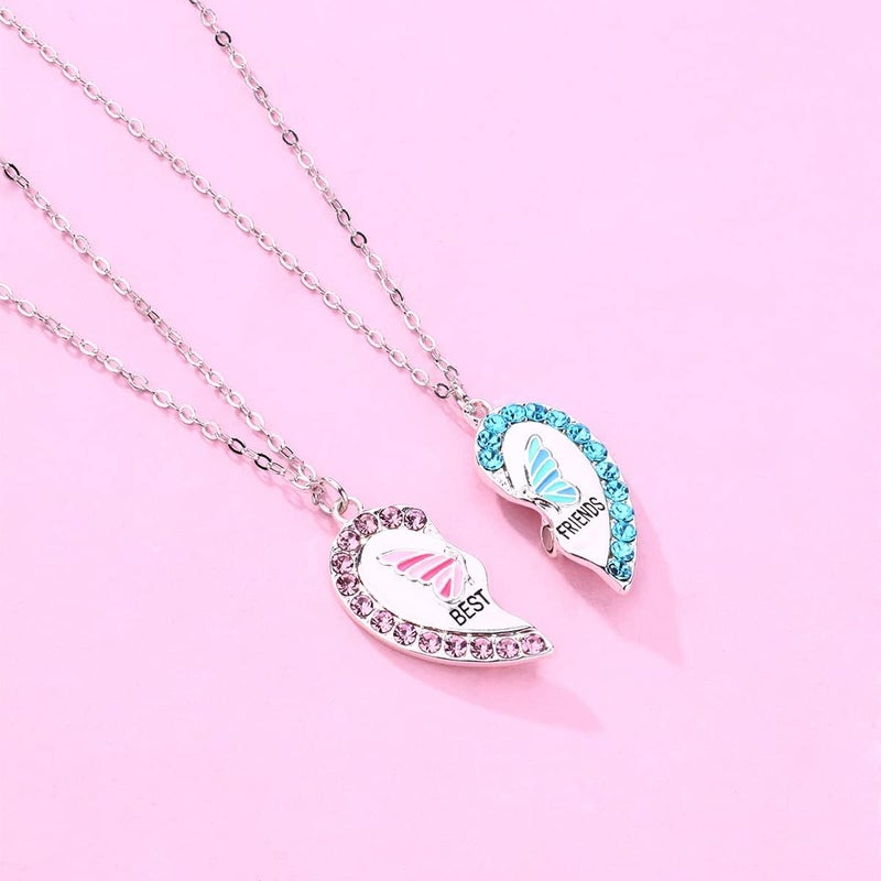DOYYCA Best Friend Necklace for 2 Girls Magnetic Matching Friendship Necklace Half Heart Pendant BFF Necklaces for Sister - Image 2